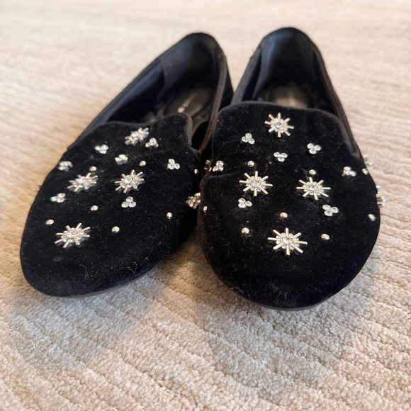 Birdies Starling Crystal Velvet Flat in Black Size: 7 - Picture 8 of 12